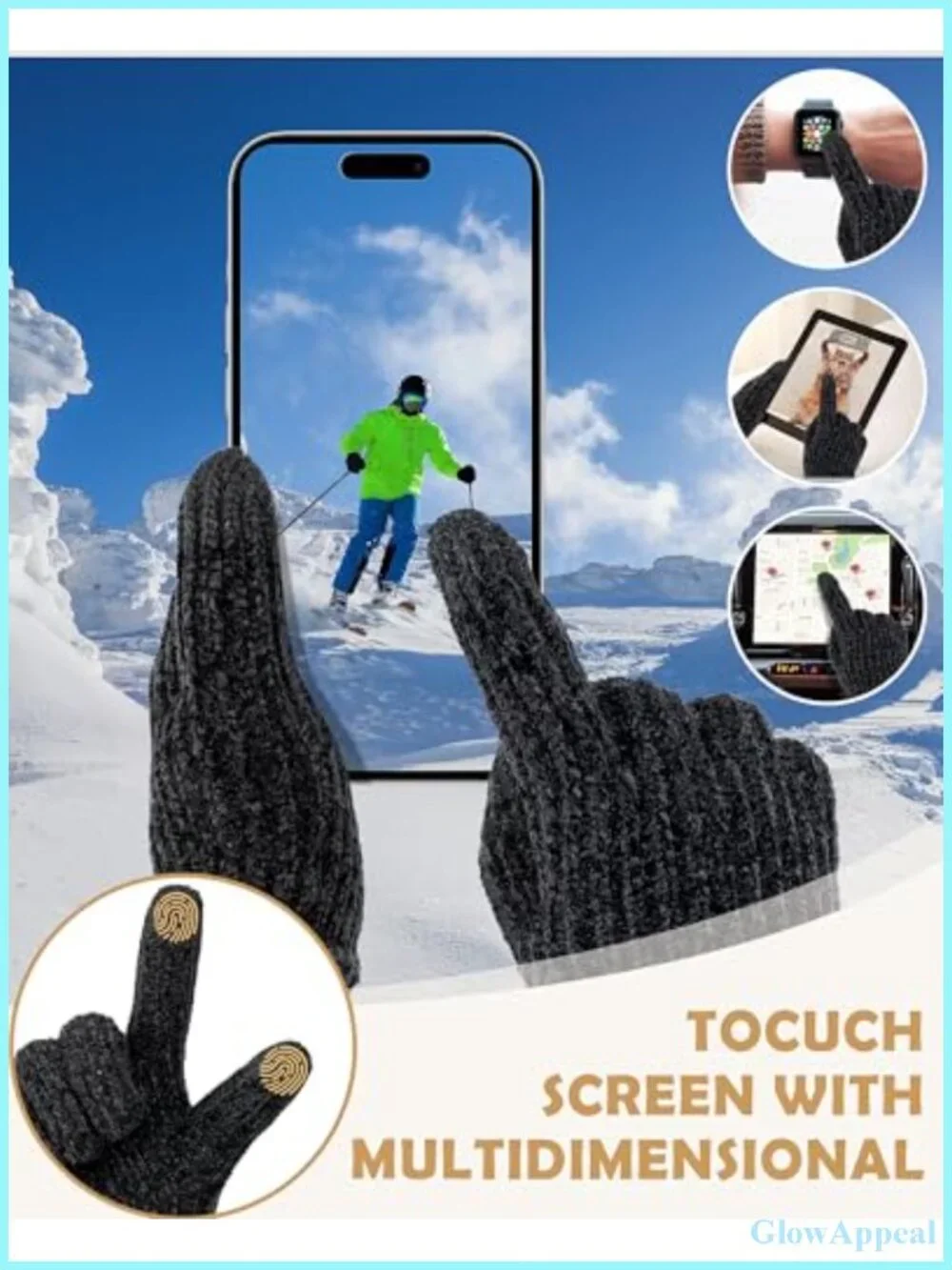 Women's Winter Gloves Touchscreen Finger Warm Fleece Lined Cold Weather Gloves
